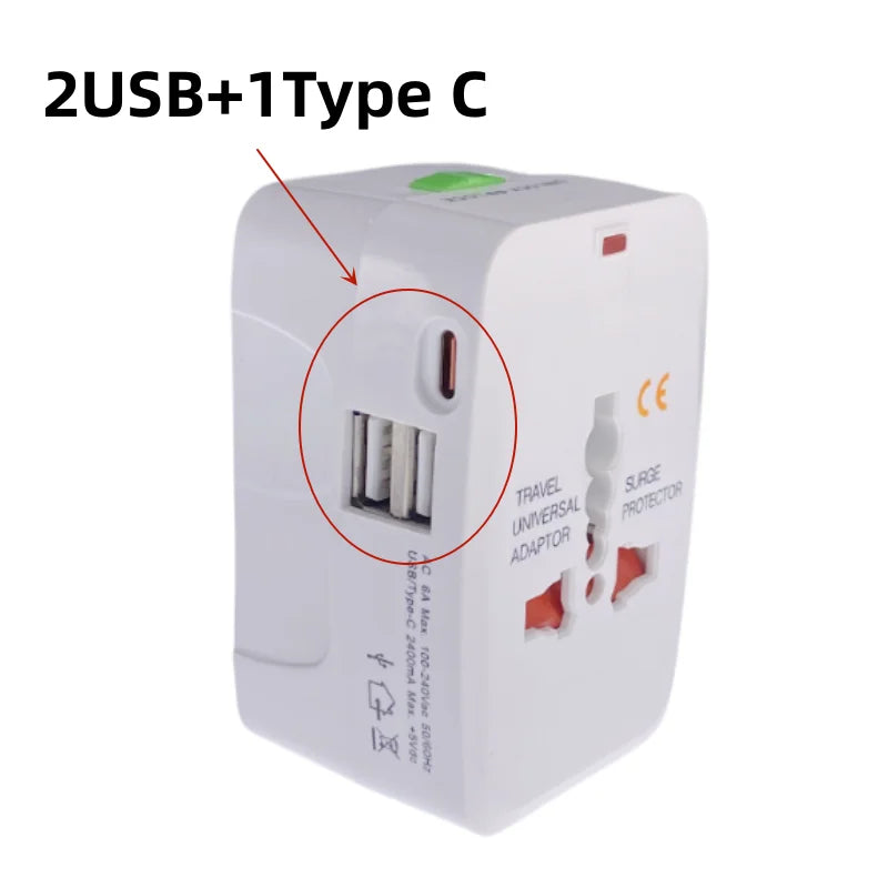 Universal Power Plug Adapter - International Travel AC Charger Converter for EU, US, AU, UK, Electrical Socket Outlet