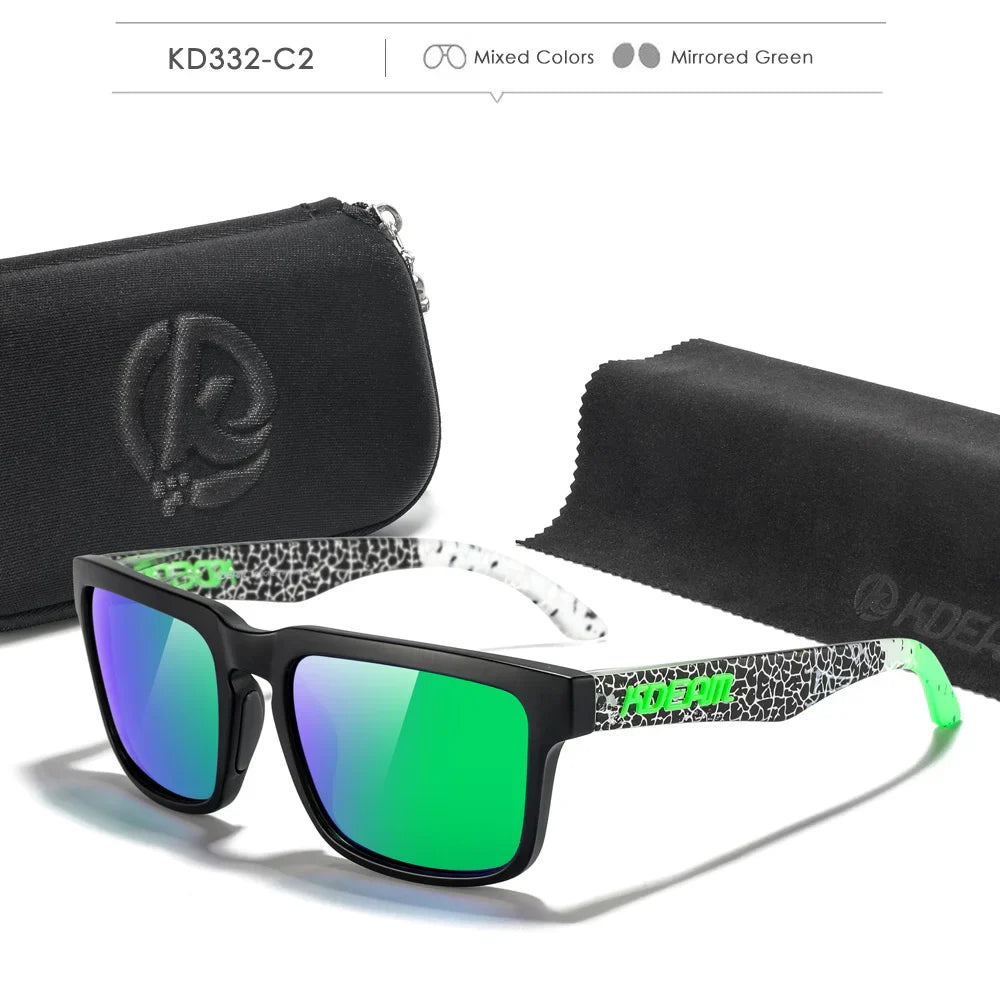 KDEAM Photochromic & Polarized Sunglasses - Category 3 Polarization, Unique Frame Surface Eyewear for Men & Women with Case
