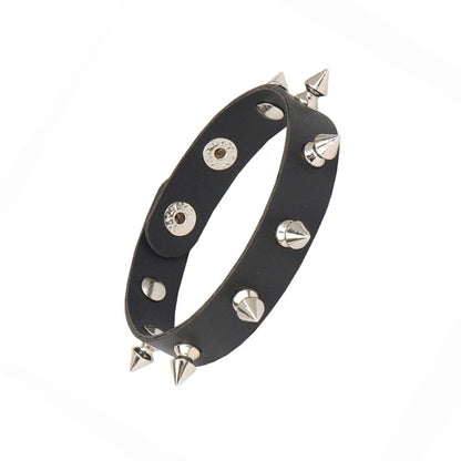 2024 Punk Cool Adjustable PU Bracelet for Men & Women – Vintage Gothic, Hip Hop, Rock, Kpop Dancer Jewelry Accessories