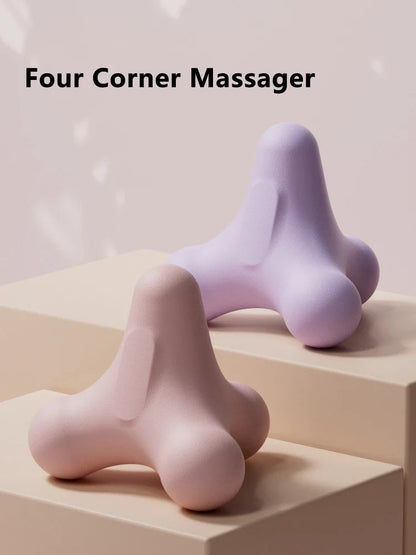 Four Corner Fascia Massage Ball - Plantar Ball for Shoulder, Neck, Waist, and Hand Muscles - Exercise, Relaxation, Meridian Fitness Tool