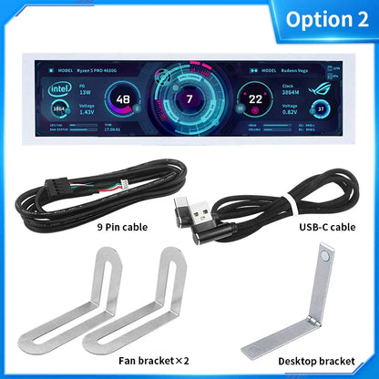 8.8 Inch IPS Type C Secondary Screen – USB-C Interface CPU, GPU, RAM Display, No Need for AIDA64 Monitoring