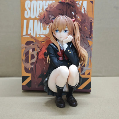 NEON GENESIS EVANGELION Asuka Langley Soryu PVC Figure – Anime College-Style Collectible Doll Toy Gift