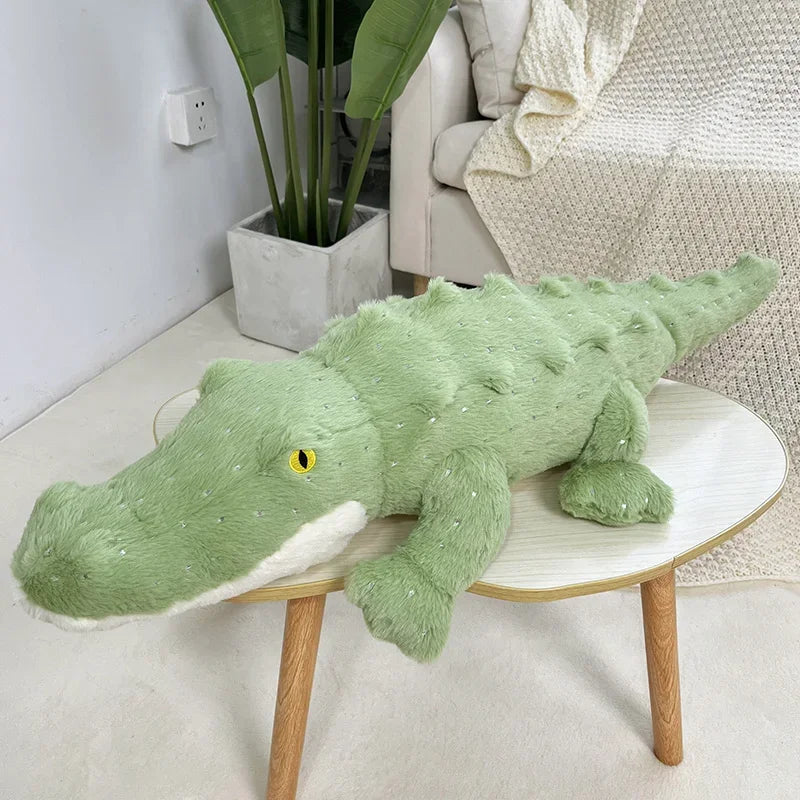 Soft Crocodile Plush Toy – Fluffy Stuffed Alligator Pillow Doll, Jungle Green Sofa Cushion, Birthday Gift
