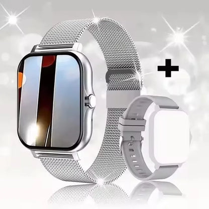 Smartwatch with Full Touch Screen — Call, Message Reminder, Music Control & Multi-Function Fitness Tracker, Compatible with iPhone & Android