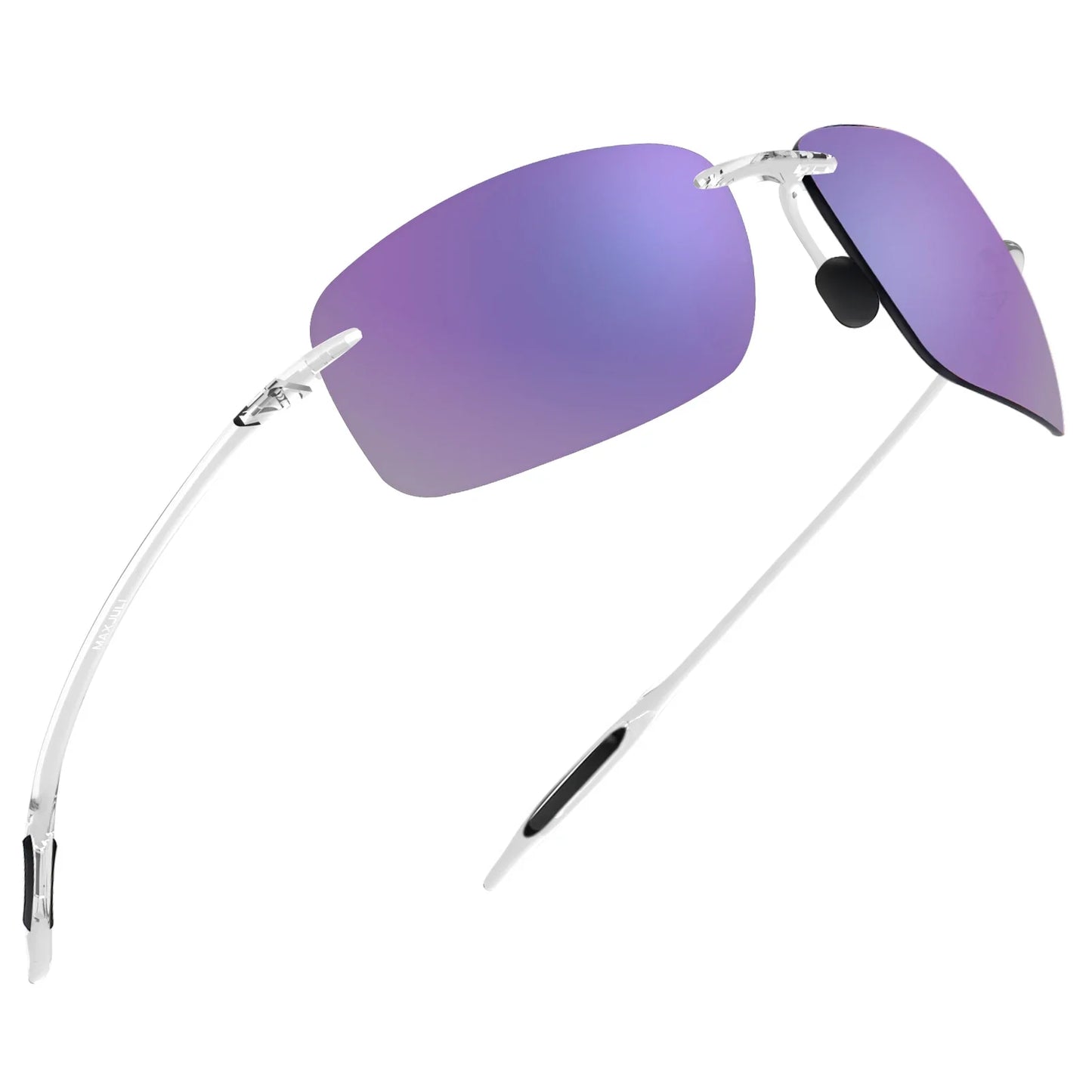 JULI Polarized Classic Sports Rimless Sunglasses – Ultralight Rectangle Frame for Men, Ideal for Fishing, Driving, UV400 Protection, Model MJ8009