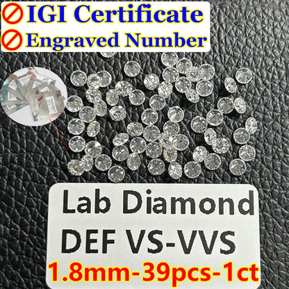 0.1–5CT Super White Lab-Grown Diamond Loose — IGI/GIA Certified, HPHT & CVD, DEFG VVS-SI, Diamond Tester Approved for Wedding Jewelry