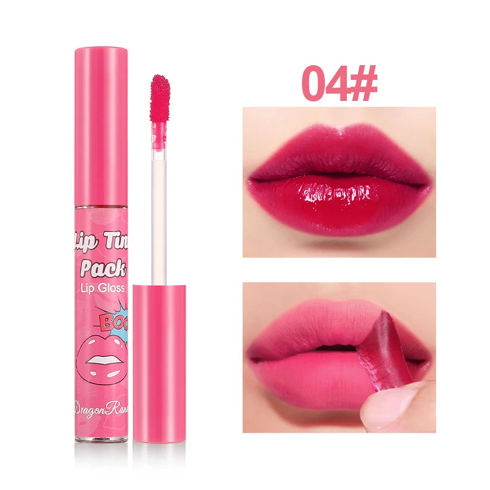 Peel-Off Waterproof Lip Gloss & Lip Stain – Long Lasting Non-Stick Matte Liquid Lipstick, Rose Tint Tattoo Effect Makeup for Bold Color Lips