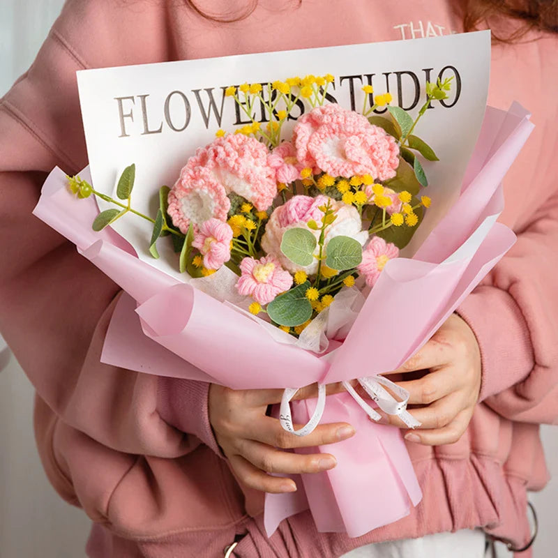 Graduation Bouquet 2025 – Crochet & Knitted Artificial Flowers for Wedding, Valentine’s & Special Occasion Gifts