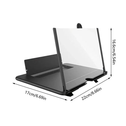 3D HD Phone Screen Magnifier – Tabletop Cell Phone Enlarger for Video Watching, Movie Night, Home & Travel
