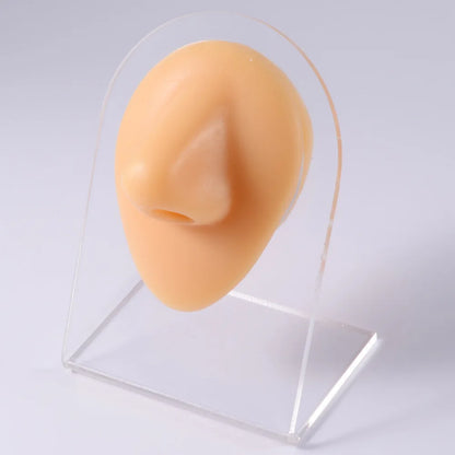 Soft Silicone 1:1 Simulation Body Piercing Practice Model – Ear, Nose, Navel & Nipple Display Stand for Jewelry Training & Teaching Accessories