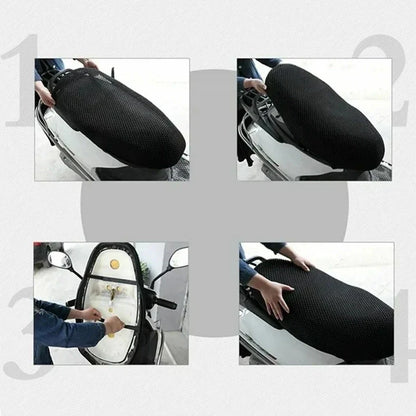 Breathable 3D Mesh Motorcycle Seat Cover – Anti-Slip Cooling Cushion for Scooter & Motorbike Summer Protection Pad