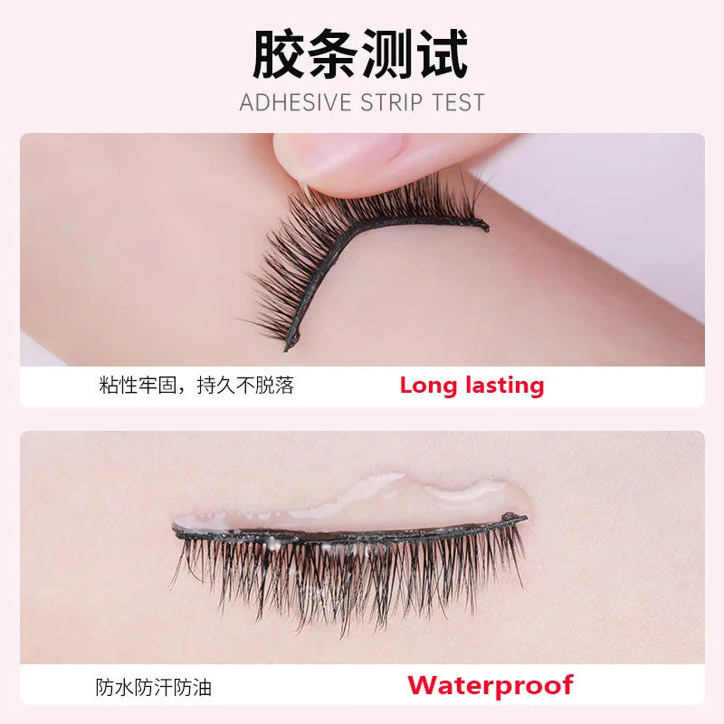 40pcs Reusable Self-Adhesive Eyelash Strips — Glue-Free Hypoallergenic False Eyelash Extension Tape for Makeup