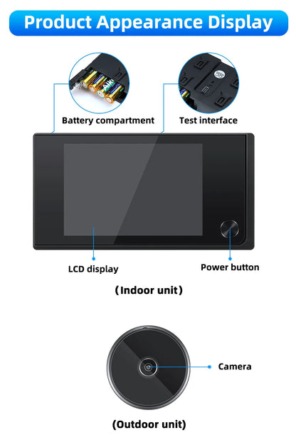Awapow 3.5" Digital Door Viewer — 120° HD LCD Peephole Camera, 2MP Cat Eye Doorbell Monitor
