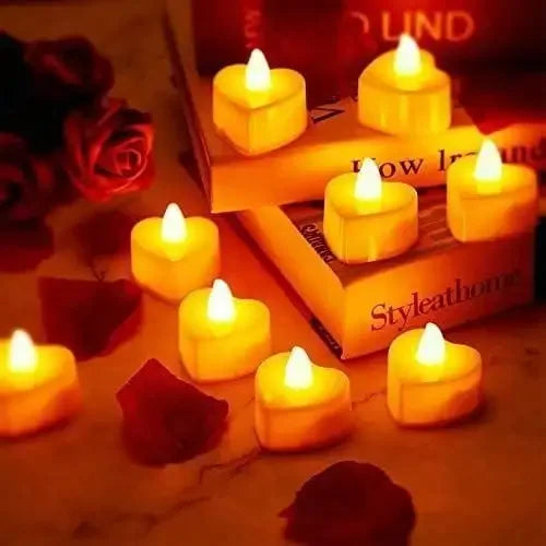 9pcs Heart-Shaped Scented Tea Candles – Valentine's Day Romantic Love Candles for Proposals, Weddings, & Anniversaries