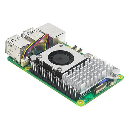 Raspberry Pi 5 Active Cooler — Aluminum Heatsink with PWM Adjustable Fan, Black/Silver/Blue Cooling Radiator for Pi 5