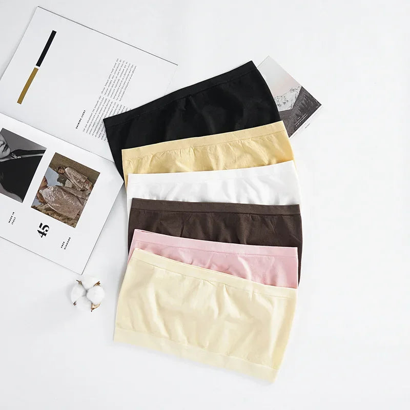 SP&CITY Women’s Summer Cotton Tube Top – Breathable Seamless Strapless Bra, No-Pad Underwear