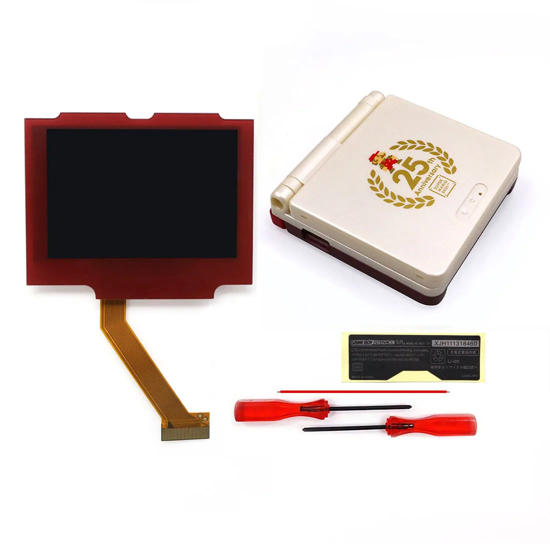 HISPEEDIDO V5 Laminated GBA IPS Backlight Screen Kit — Easy Install with Shell for GameBoy Advance SP, No Cutting Needed