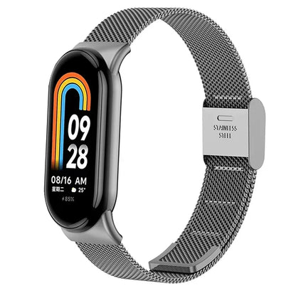 Stainless Steel Mesh Strap for Xiaomi Mi Band 9 & 8 – Metal Replacement Watchband Accessory