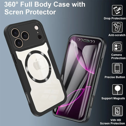 Magnetic 360° Clear iPhone Case - Full Protection with Screen Film Cover for Pro & Pro Max Models