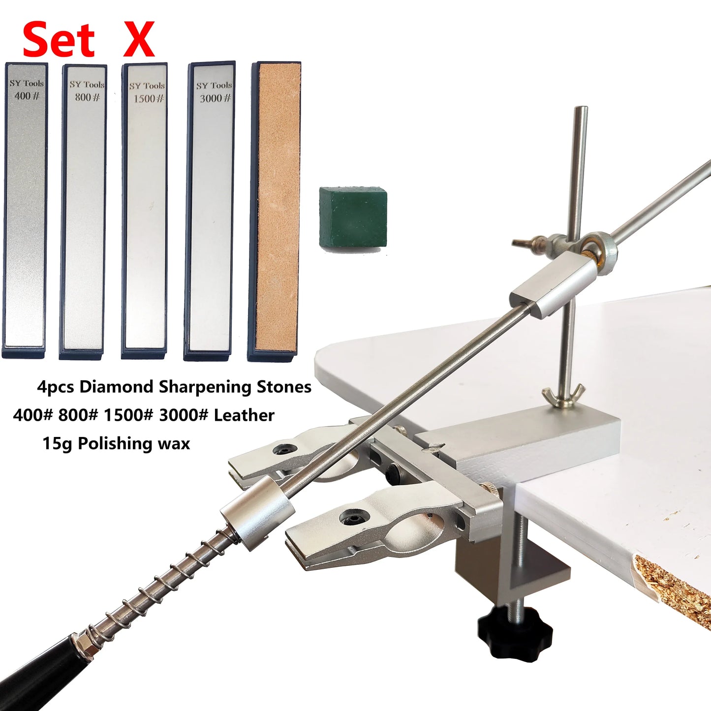 S09 Professional Fixed Angle Knife Sharpener – Apex Knife Sharpening System with Diamond Stones Set for Kitchen Tools