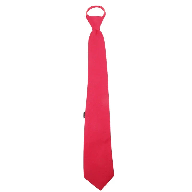 Pre-Tied Men’s Skinny Zipper Tie – 5cm Slim Necktie in Red, Black & Blue for Parties & Events