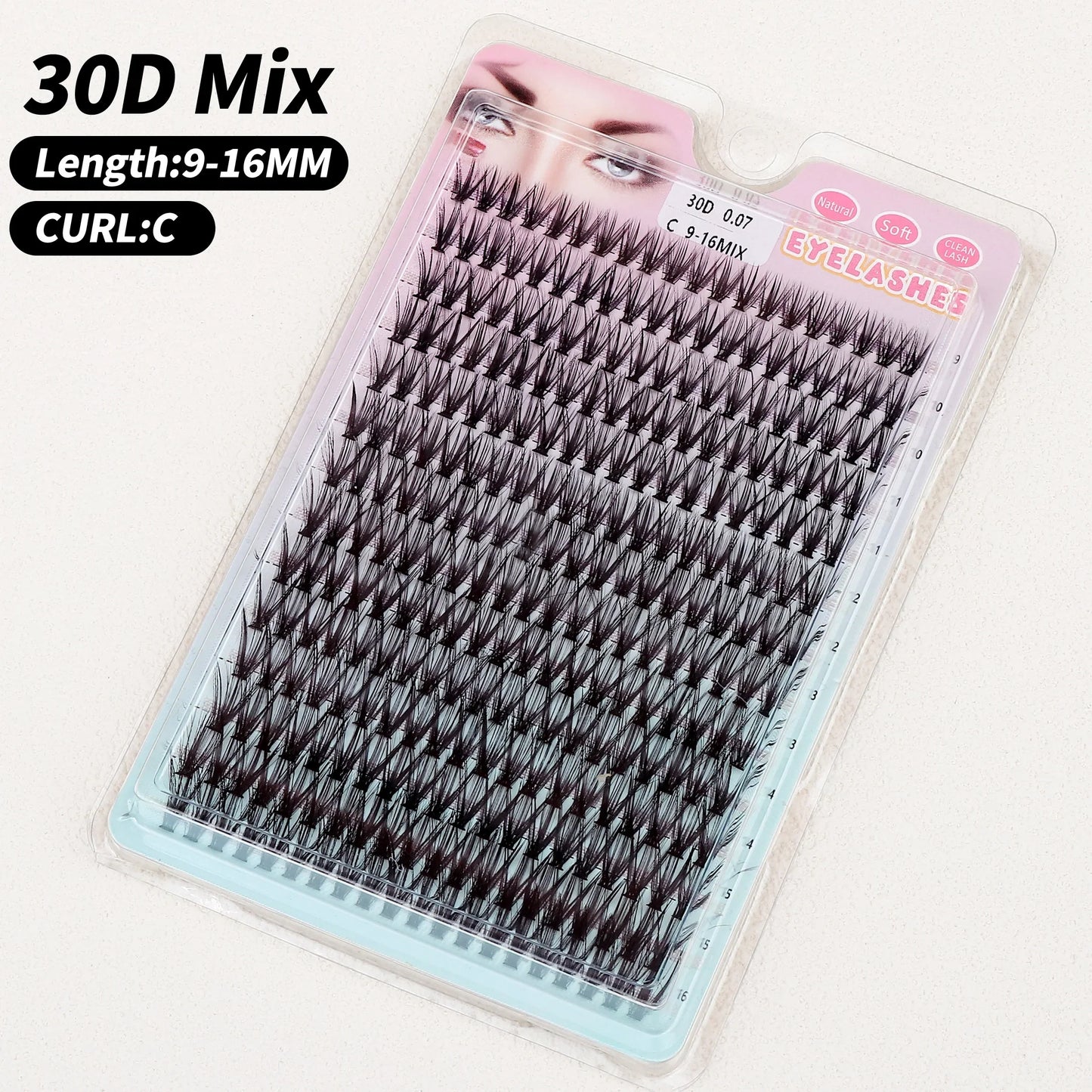 Individual Cluster Lashes – 20-100D Natural Look DIY Eyelash Extensions, 280pcs Mixed Tray Volume Lashes
