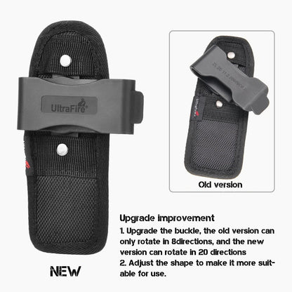 UltraFire T1 Pro Tactical Flashlight – 1200LM Powerful Rechargeable Police Flashlight with Holster for Outdoor Use