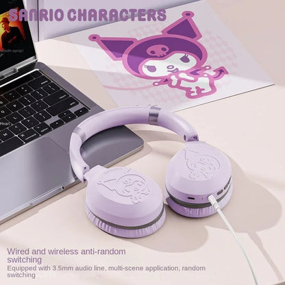 Hello Kitty & Kuromi S05 Wireless Bluetooth Headset — Kawaii Cartoon Character Headphones for Students, New Style