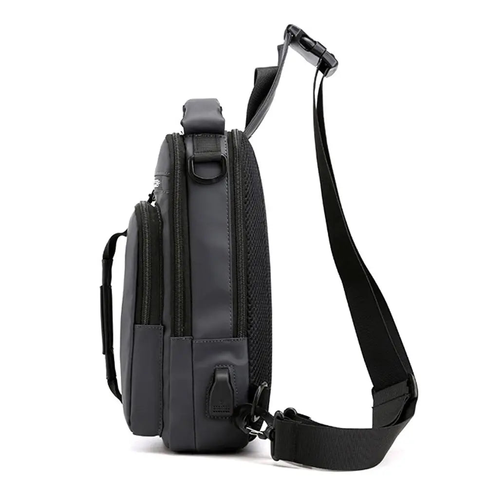 Men's Anti-Theft Sling Chest Bag – Crossbody Messenger Backpack with USB Charging Port