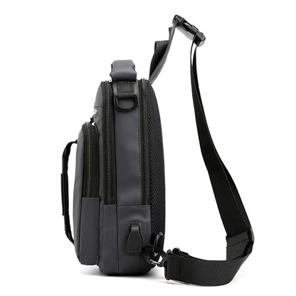 Men's Anti-Theft Sling Chest Bag – Crossbody Messenger Backpack with USB Charging Port