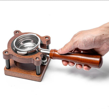 51/53/54/58mm Wood Coffee Tamper Station – Portafilter & Filter Screen Holder Stand for Espresso Barista Tools