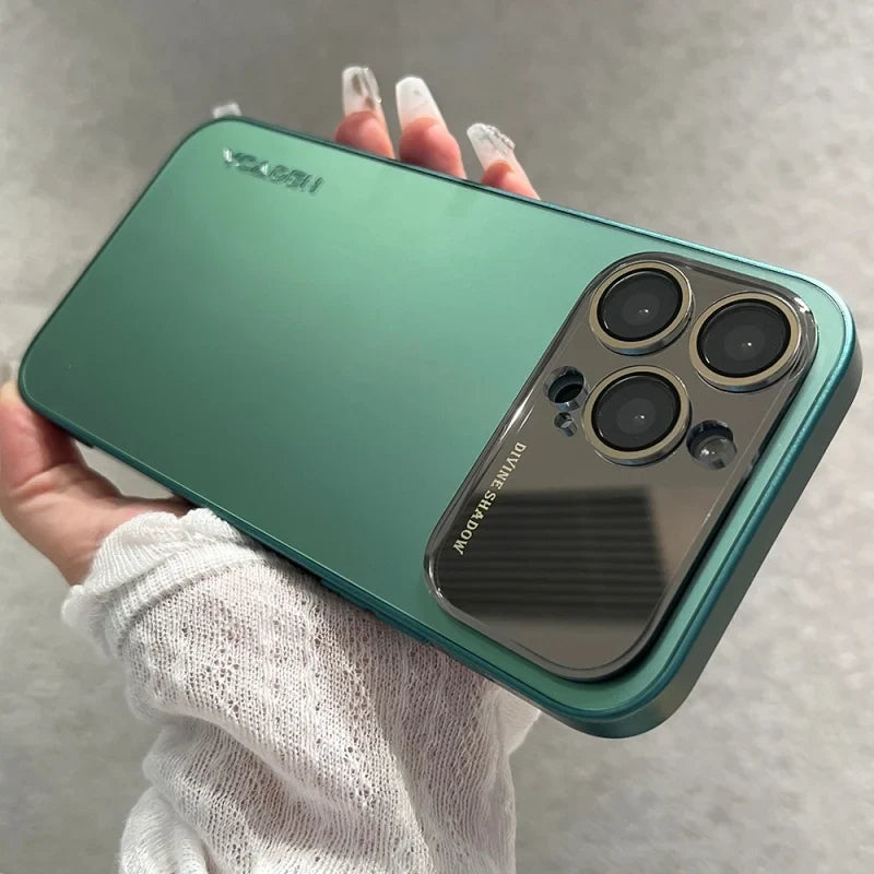 Luxury Mirror Glass iPhone Case - AG Matte Shockproof Protective Cover for iPhone 11-17 Pro Max
