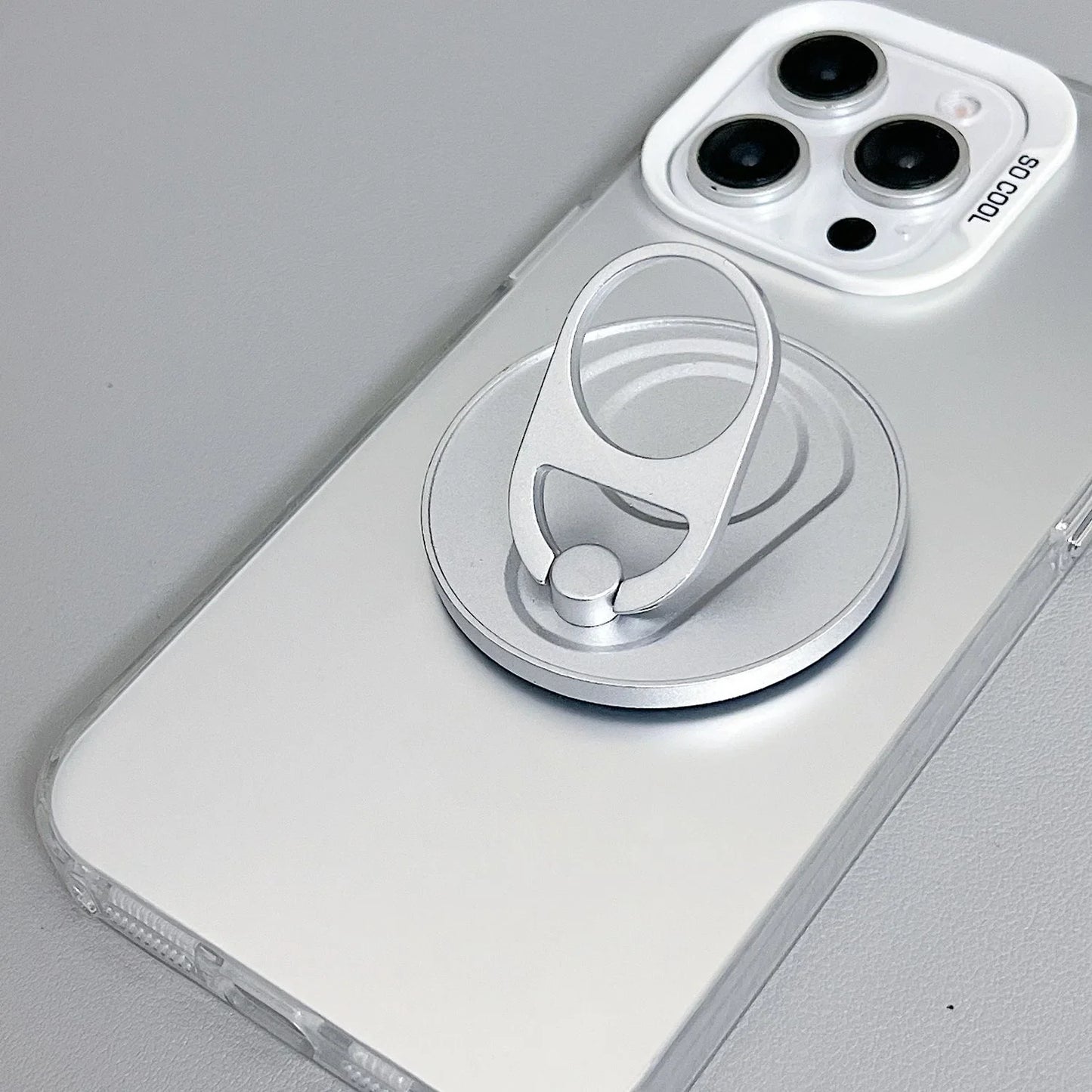 MagSafe Magnetic Zip Top Can Phone Holder – 360° Rotating Alloy Ring with Strong Suction Wall Sticker