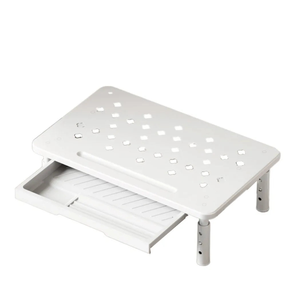 3-Level Adjustable Computer Monitor Riser – Steel Laptop Stand with Airflow Vents & Heavy-Duty Load Bearing