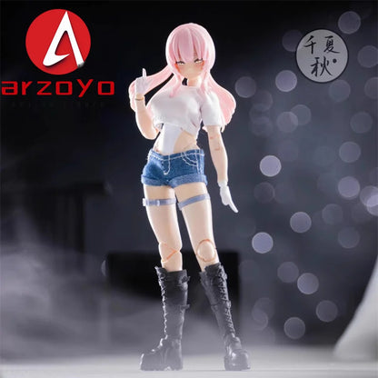 C-010 1/12 Scale Female Outfit – T-Shirt & Denim Shorts for 6’’ Romankey Soldier Action Figures