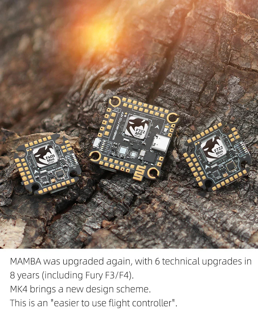 Diatone MAMBA F722 APP MK4 Flight Controller Stack — F7 4-in-1 BLHeli32 45A/55A/65A ESC 6S DShot1200 for FPV Drone