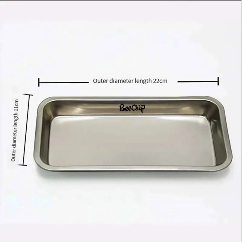 Stainless Steel Cosmetic & Tattoo Storage Tray – Dental, Nail Display, and Equipment Organizer