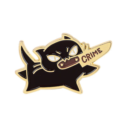 Cute Black Cat Enamel Pin – Animal Brooch Lapel Pin for Backpack, Clothing, Witch Jewelry & Halloween Gifts