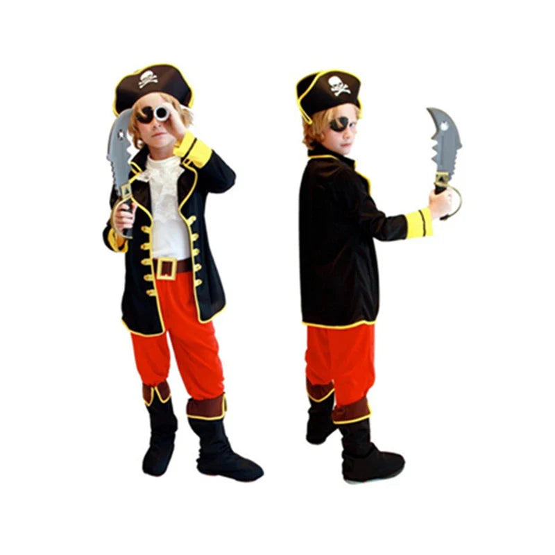 Halloween Kids Pirate Costume – Boys’ Fantasia Infantil Cosplay Outfit for Children