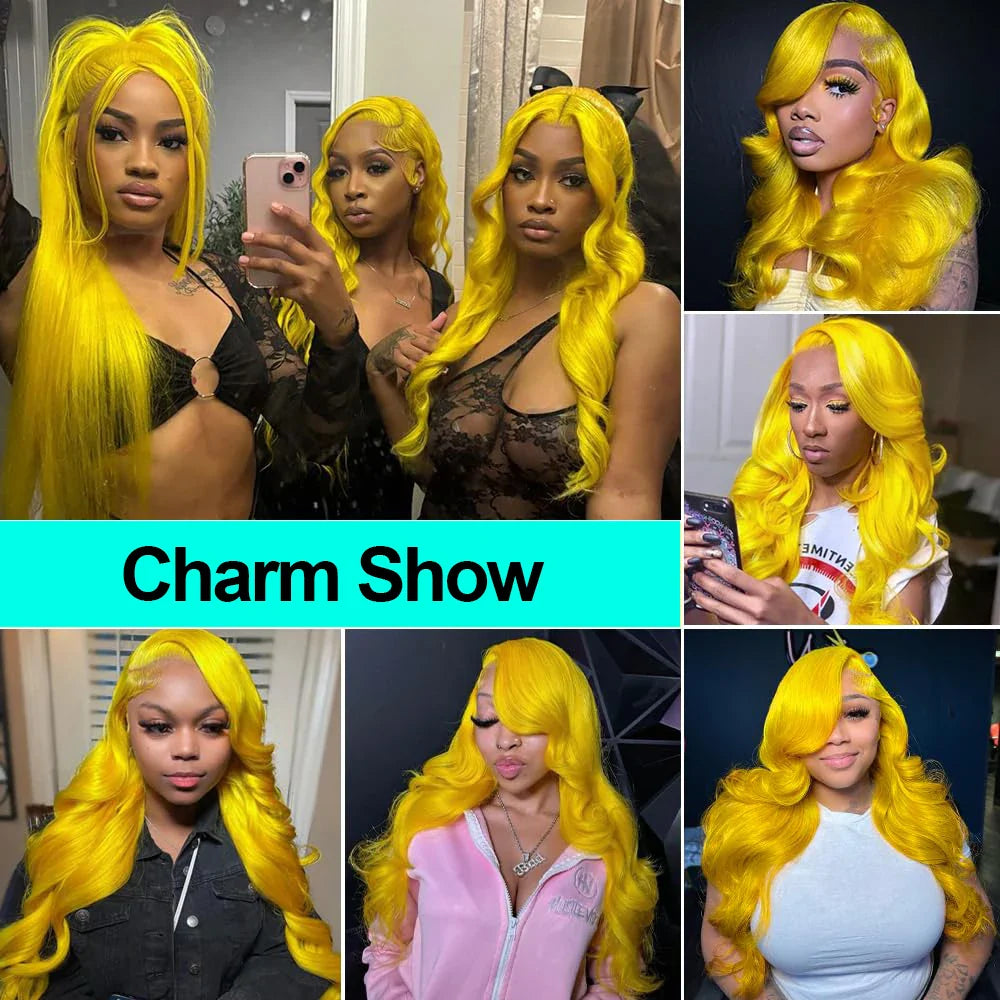 Light Yellow 613 HD Lace Frontal Wig – 13x6 Transparent Lace, Body Wave 200% Density Human Hair Wig for Women