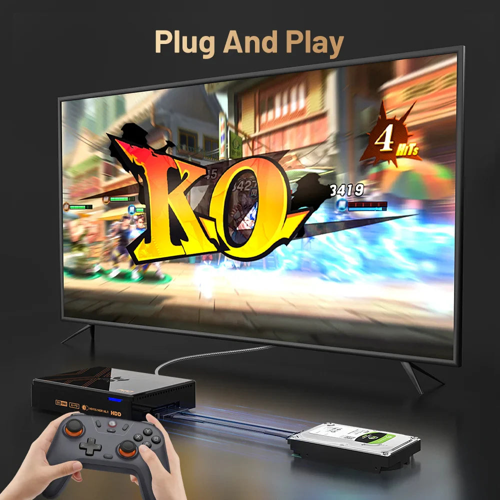 KINHANK Super Console X5 PRO Retro Game Console – Plug & Play with 10,000+ Built-in Games, 320G/4TB Support for PS2, Wii, N64, MAME & More