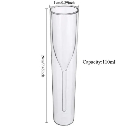 Double-Wall Insulated Champagne Glasses - Crystal Tulip Flute Cups for Weddings & Parties