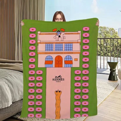 Luxury Plush Fashion Blanket – Soft Warm Flannel for Sofa, Bedroom, Office & Travel Gift