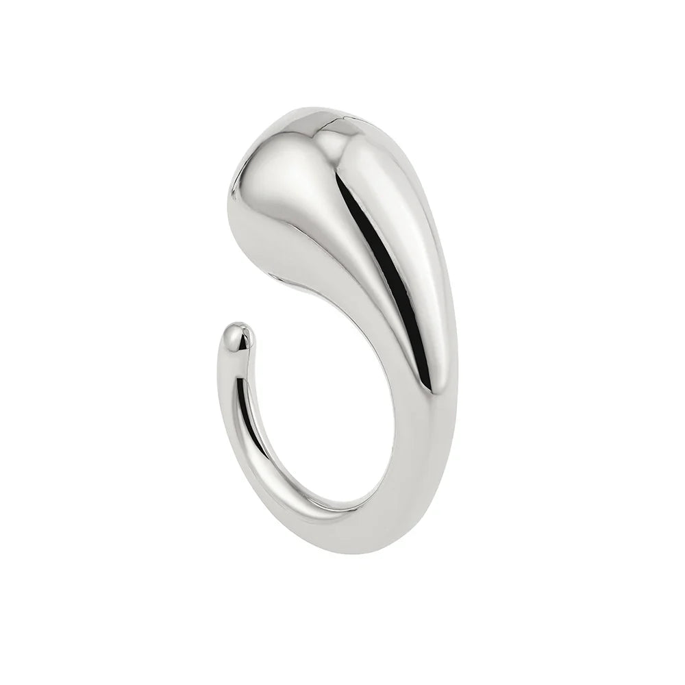 Vintage Stainless Steel Chunky Ring – Punk Irregular Adjustable Open Ring for Women, Wedding Jewelry Gift