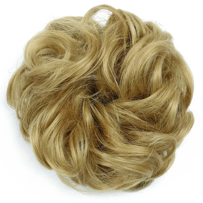 Azqueen Synthetic Messy Bun Chignon – Gray Brown Hair Bun Pad with Elastic Rope & Rubber Band Hair Extensions