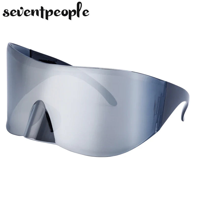2024 Luxury Brand Mask Rectangle Sunglasses - Oversized Punk Steampunk Y2K Designer Shield Goggles for Women & Men