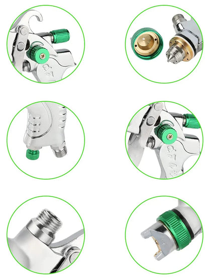 HVLP Professional Spray Gun – 1.4/1.7/2.0/2.5mm Steel Nozzle Gravity Gun for Car Paint | Portable DIY Spray Paint Kit