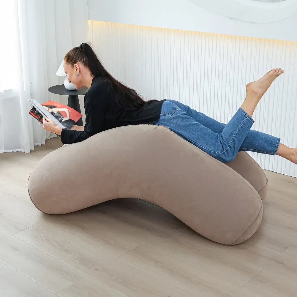 Folding Inflatable Sofa Chair - Thick Durable Compact Lounge for Gaming, Relaxing & Sleeping