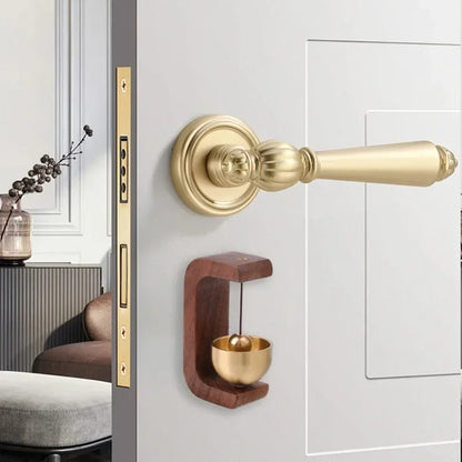 Wireless Doorbell with Solid Wooden Design - Magnetic Brass Wind Chimes, Jingle Bell Pendant for Entrance & Home Decor
