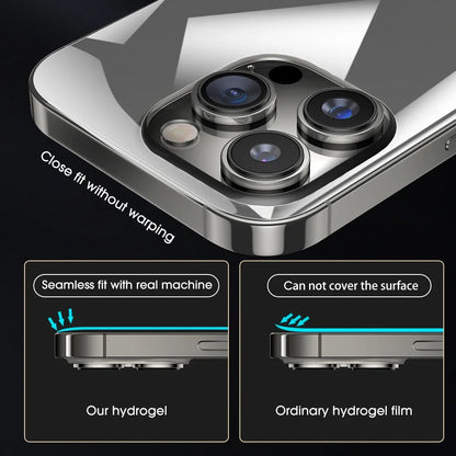 3 Sets Back Hydrogel Film Border Frame Stickers — Full Cover Back Screen Protectors for iPhone 16 Pro, 15, 14, 13, 12 Pro Max Plus